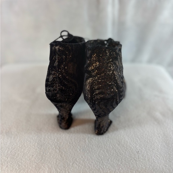 No Brand Velvet Black & Copper Shoes Size 8,5 Used - Picture 3 of 7